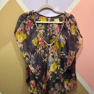 Floral sheer blouse